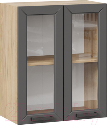 Шкаф навесной для кухни ТриЯ Лорас 1В6С (дуб крафт золотой/холст вулкан)