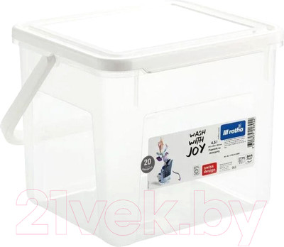 Контейнер для хранения Rotho Cool для стирального порошка / 1770201100RP (4.5л, прозрачный/белый)