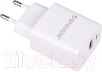 Зарядное устройство сетевое Sonnen USB+Type-C QC 3.0, 3 А / 455505 (белый)