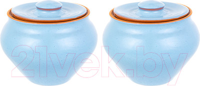 Набор горшочков для запекания Elan Gallery TerraCotta / 570152 (голубой)