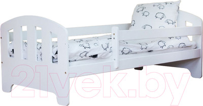 Кровать-тахта детская Мебель детям Пух 80x160 П-80 (белый)