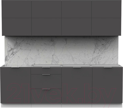 Кухонный гарнитур Интермебель Микс Топ-38 2.4м без столешницы (графит серый)