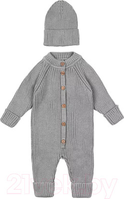 Комбинезон для малышей Amarobaby Pure Love Tot / AB-OD22-PLT5/11-80 (серый, р. 80)