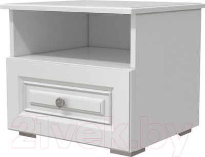 Прикроватная тумба Bravo Мебель Олимп Лак 1ящ (белый/белый)
