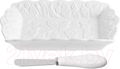 Тарелка для масла Elan Gallery Птички на ветке / 540206