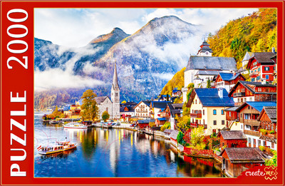 Пазл РЫЖИЙ КОТ Австрия. Гальштат на рассвете / ПИ2000-3696 (2000эл)