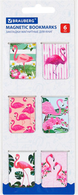 Набор закладок Brauberg Flamingo / 113165 (6шт)