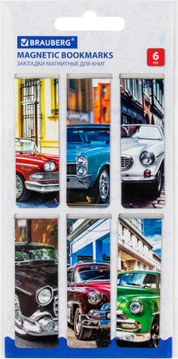 Набор закладок Brauberg Retro Cars / 113158 (6шт)