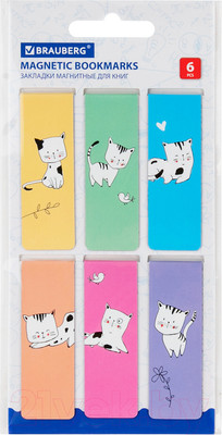 Набор закладок Brauberg Cats / 113159 (6шт)