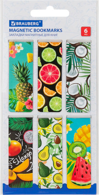 Набор закладок Brauberg Fruits / 113160 (6шт)