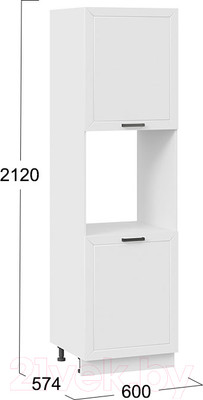 Шкаф-пенал кухонный ТриЯ Лорас 1П6 (белый/холст белый)