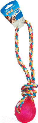 Игрушка для собак Duvo Plus Мячик с ручкой / 1714546 (розовый)