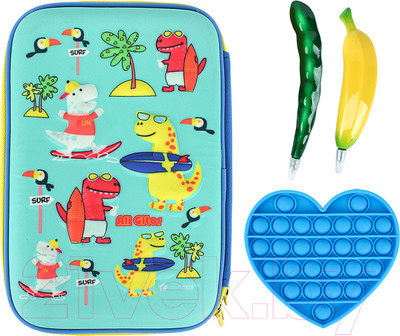 Пенал Darvish Alligator + ручки и антистресс / DV-LCH802-31