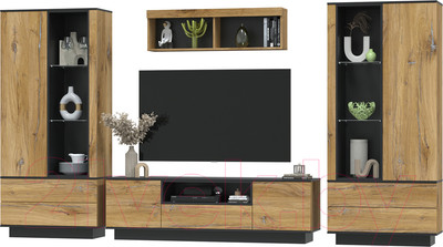 Горка для гостиной Interline Quartz-3 (дуб нокс/черный)