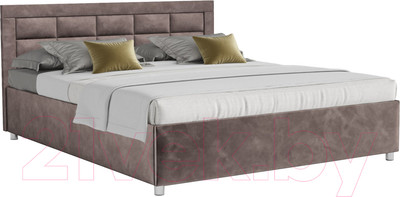 Двуспальная кровать Mebel-Ars Версаль 160 (бархат серо-шоколадный/Star Velvet 60 Coffee)