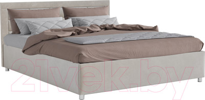 Полуторная кровать Mebel-Ars Версаль 140 (бархат бежевый/Star Velvet 6 Beige)