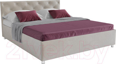 Полуторная кровать Mebel-Ars Классик 140 (бархат бежевый/Star Velvet 6 Beige)