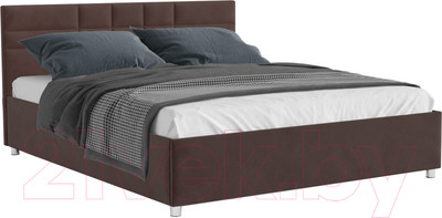 Полуторная кровать Mebel-Ars Нью-Йорк 140 (велюр молочный шоколад/НВ-178/13)
