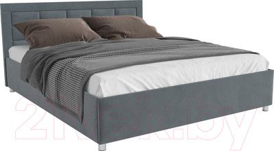 Полуторная кровать Mebel-Ars Версаль 140 (велюр серо-синий/НВ-178/26)