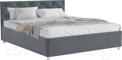 Полуторная кровать Mebel-Ars Классик 140 (велюр серо-синий/НВ-178/26)