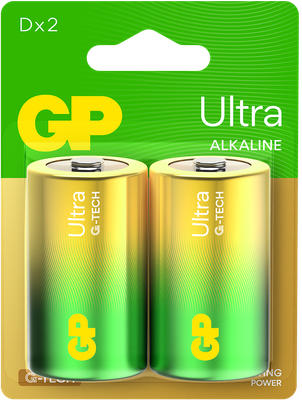 Комплект батареек GP Batteries Ultra Alkaline D / GP 13AU-CR2 (2шт)