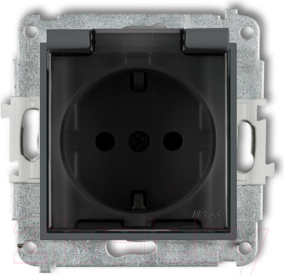 Розетка Karlik Schuko 28MGPB-1sdp (графитовый матовый)