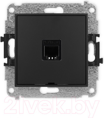 Розетка Karlik Mini 12MGT-1 (черный/матовый)