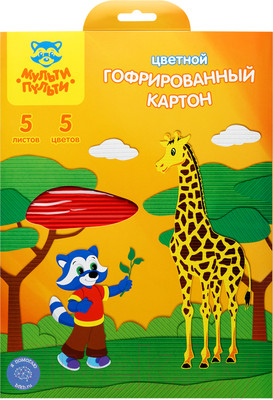 Набор цветного картона Мульти-пульти Приключения Енота / КГ5А4_11094 (5цв)