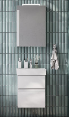 Шкаф с зеркалом для ванной Roca Oleta 50 / 7857644806 (белый глянец, правый)