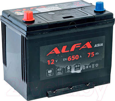 Автомобильный аккумулятор ALFA battery Asia JL 650A (75 А/ч)