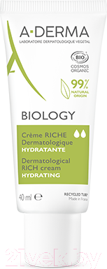 Крем для лица A-Derma Biology дерматологический увлажняющий (40мл)