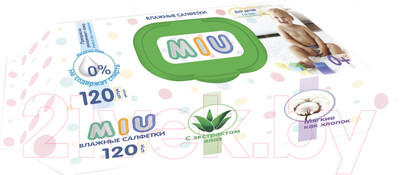 Влажные салфетки детские MIU С экстрактом алоэ (120шт)