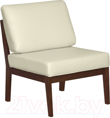 Кресло мягкое Мебелик Массив (экокожа крем/орех)
