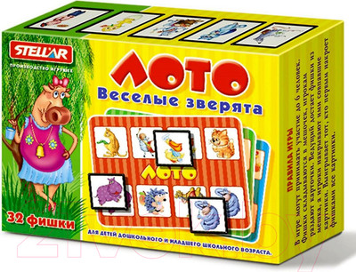 Развивающая игра Stellar Лото Веселые Зверята / 00905