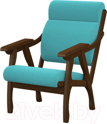 Кресло мягкое Мебелик Вега 10 (бирюза/орех)