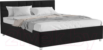 Двуспальная кровать Mebel-Ars Нью-Йорк 160 (велюр черный/НВ-178/17)