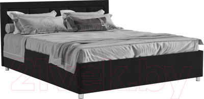 Двуспальная кровать Mebel-Ars Версаль 160 (велюр черный/НВ-178/17)