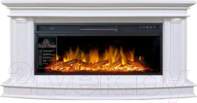 Каминокомплект Смолком Deli V42 + Vision 42 LOG LED (бьянко белый)