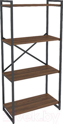 Стеллаж Gutta 4 полки (коричневый/черный)