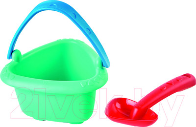 Набор игрушек для песочницы Hape Ведерко, совок / E4089_HP (синий/красный)