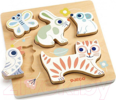 Развивающая игрушка Djeco Рамка-вкладыш Детеныши / 06121