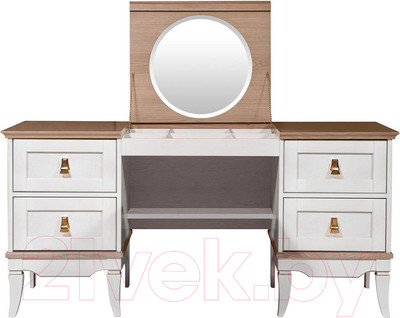 Туалетный столик Гомельдрев Тельма ГМ 6589 Дуб (белый/натуральный дуб)