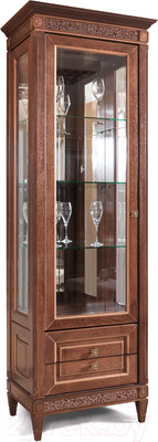 Шкаф с витриной Гомельдрев Бристоль ГМ 6401-01 Дуб (табак)