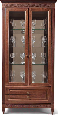 Шкаф с витриной Гомельдрев Бристоль ГМ 6402 Дуб (табак)