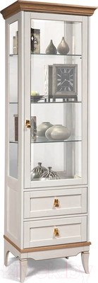 Шкаф с витриной Гомельдрев Тельма ГМ 6506 Дуб (белый/натуральный дуб)