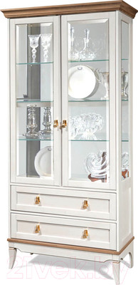 Шкаф с витриной Гомельдрев Тельма ГМ 6507 Дуб (белый/натуральный дуб)