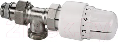 Вентильный кран Simplex RTL c термостатической головкой угловой 1/2"x3/4" / F 11883