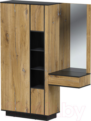 Секция в прихожую Интерлиния Quartz QZ-ШК4 комбинированный (дуб нокс/черный)