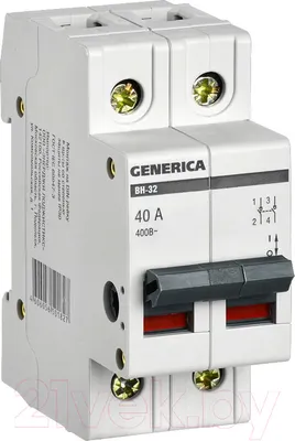 Выключатель нагрузки Generica ВН-32 2Р 40А / MNV15-2-040
