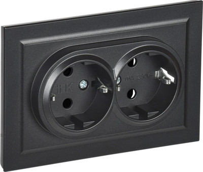 Розетка IEK Brite BR-R21-16-K02-F (черный)